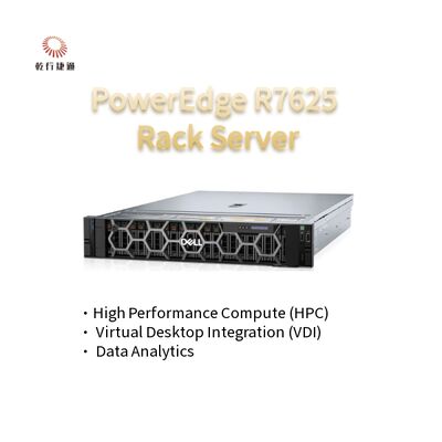 2U 두 소켓 파워엣지 R7625 랙 서버 4세대 AMD EPYCTM 프로세서 최대 8x PCIe Gen5 슬롯 12 X 2.5" SATA/SAS SSD
