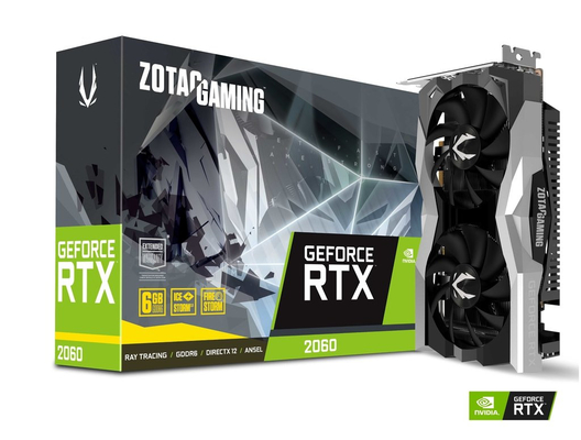 14Gbps 6GB 지포스 그래픽 카드 ZOTAC 게임 지포스 RTX 2060년 쌍둥이 팬