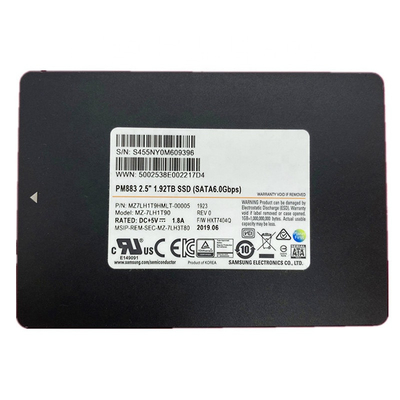 SATA 6.0 그비피스 1.92TB 내부 하드 드라이브 SSD 삼성 PM883 MZ7LH1T9HMLT