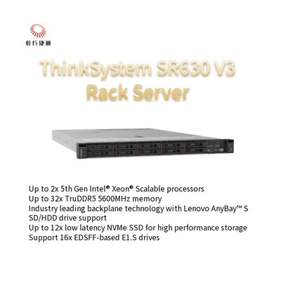 ThinkSystem SR630 V3 랙 서버 2U Xeon 프로세서 재고, 인텔 Xeon 확장 가능한 프로세서